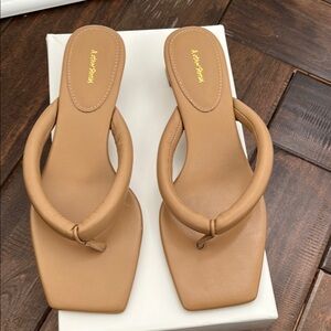 &Other Stories Padded Leather Tan Sandals, Size 40